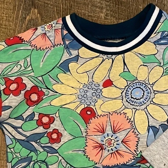 Gymboree Girl’s Crewneck Sweatshirt Floral Pattern Size XS (4) - Picture 2 of 6